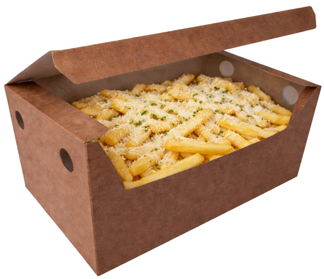 1- Batata Palito Frita com Queijo parmessão ralado