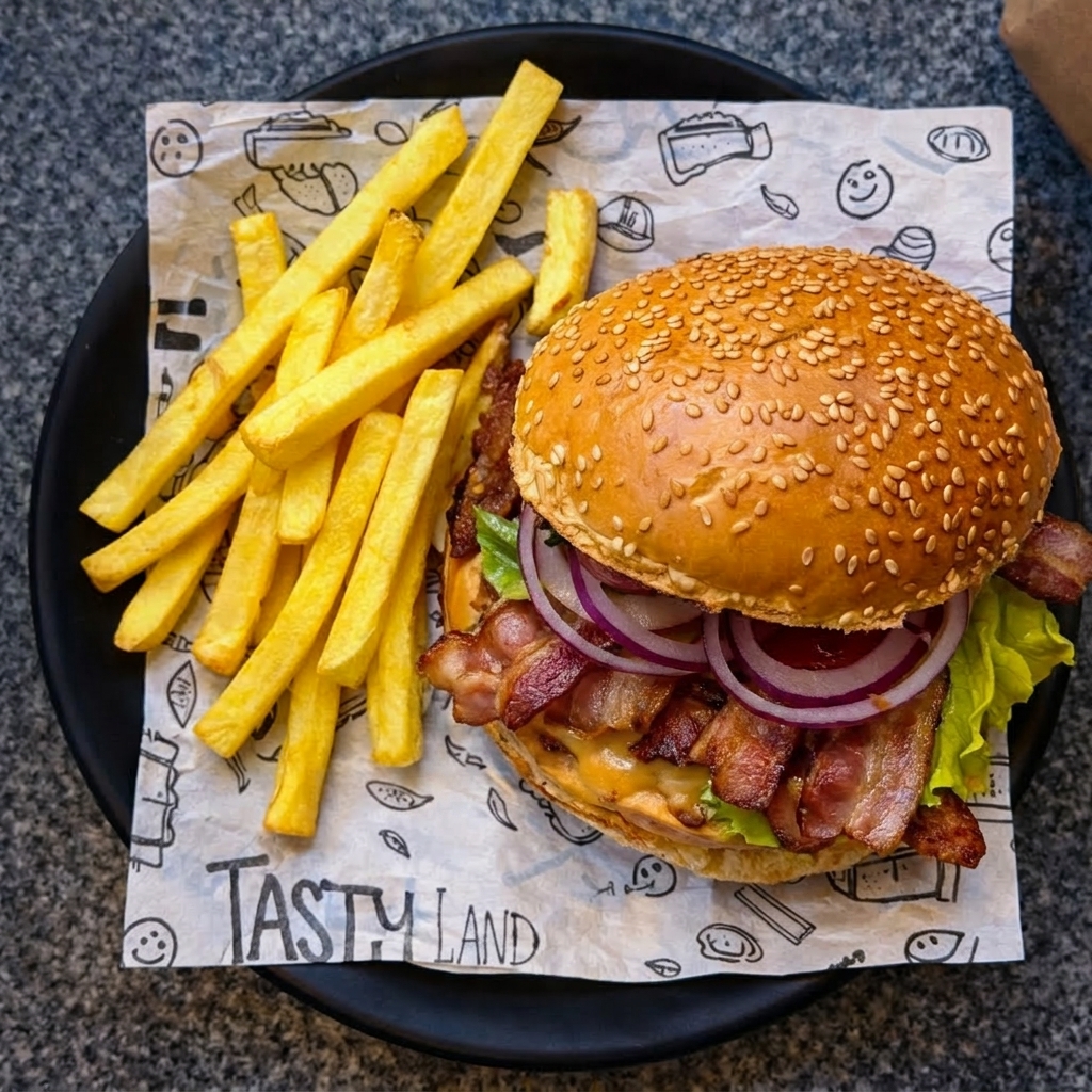 7- Clássico Bacon com batata frita